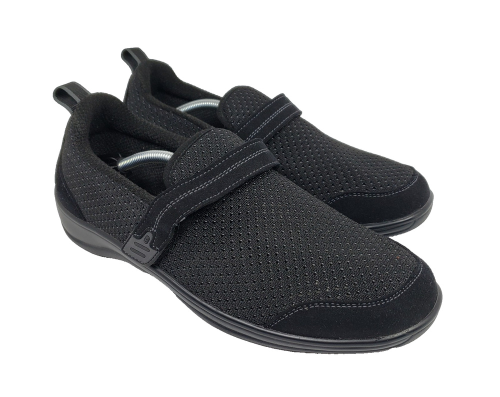 Orthofeet Quincy Womens Size 10 D Wide Black Slip On Orthopedic Loafer Shoes